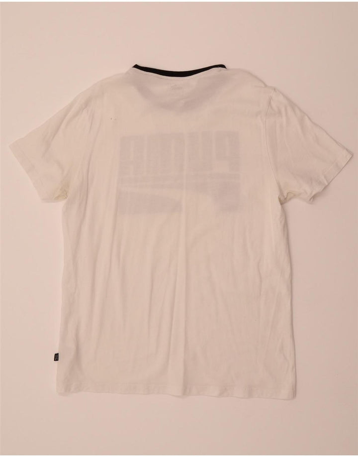 PUMA Mens Graphic T-Shirt Top Large White Cotton Vintage Puma and Second-Hand Puma from Messina Hembry 