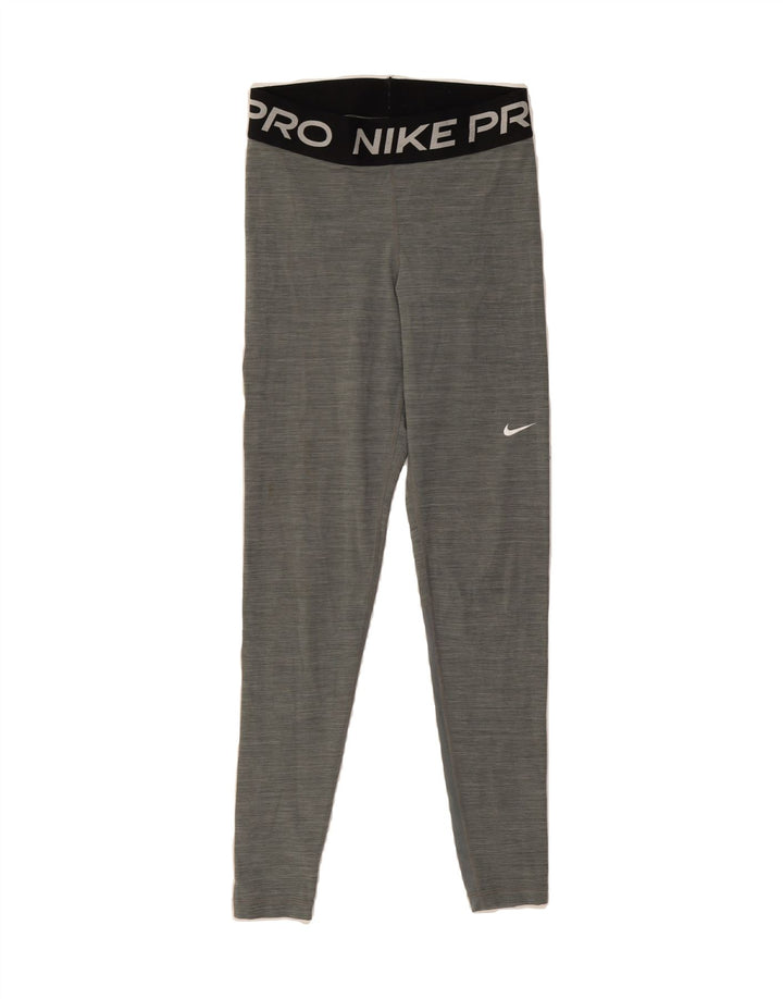 NIKE Womens Dri Fit Graphic Leggings UK 8 Small  Grey Polyester Vintage Nike and Second-Hand Nike from Messina Hembry 