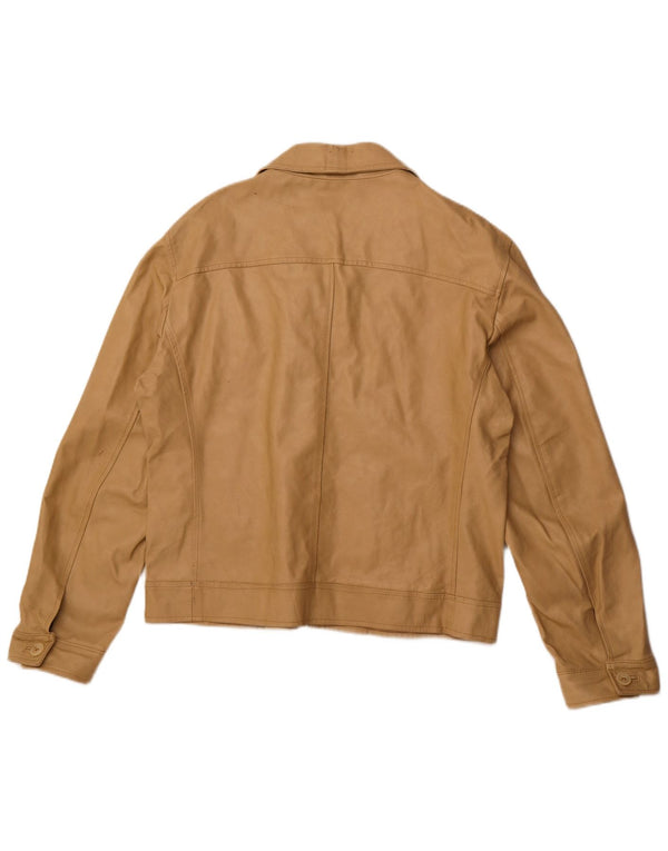 VINTAGE ženska kožna jakna UK 18 XL bež koža