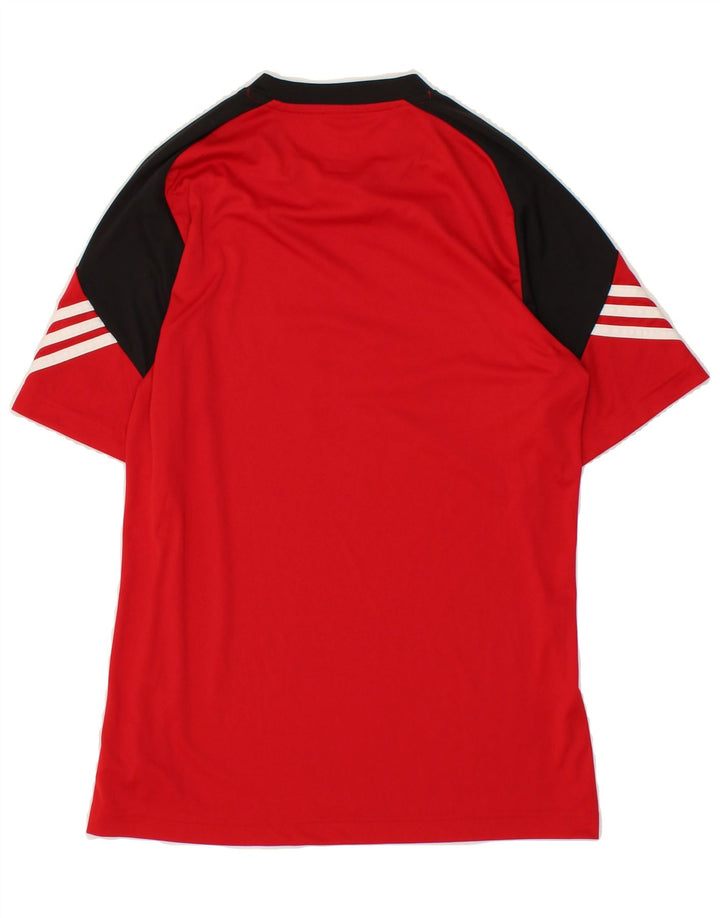 ADIDAS Mens Climalite Graphic T-Shirt Top Small Red Polyester Vintage Adidas and Second-Hand Adidas from Messina Hembry 