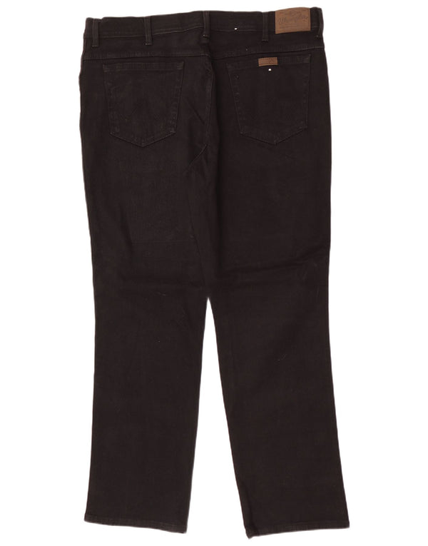 Wrangler muške ravne traperice regularnog kroja W40 L32 crni pamuk