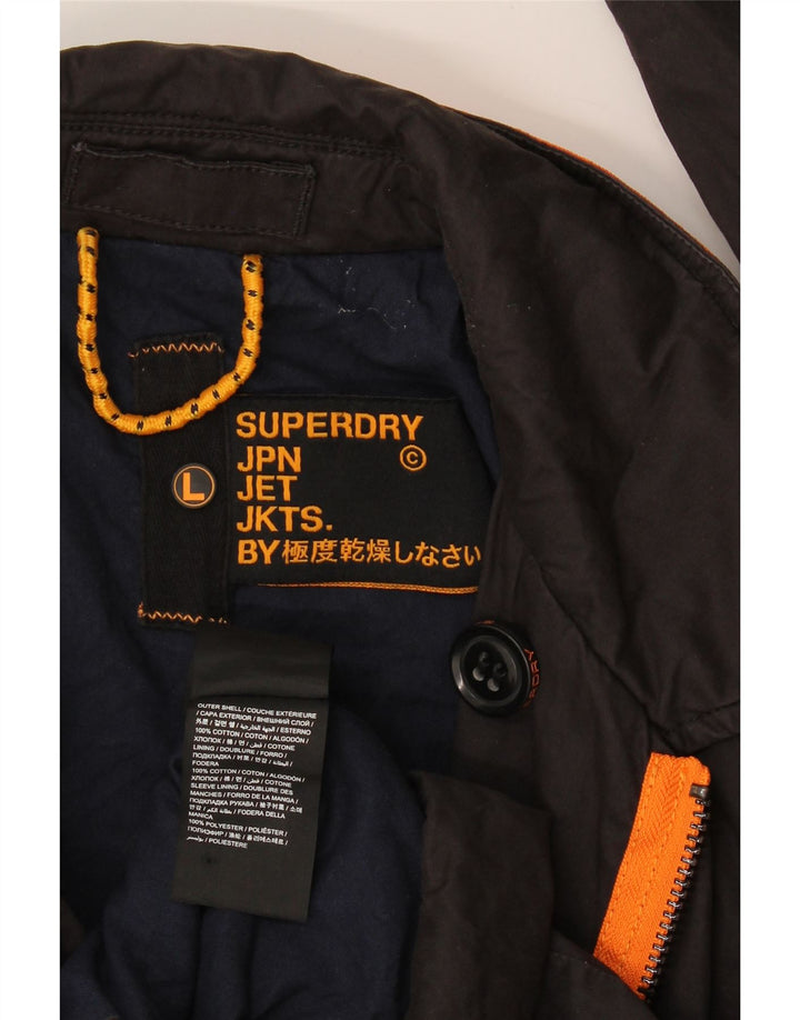 Superdry ženski graškasti kaput UK 16 veliki crni pamuk