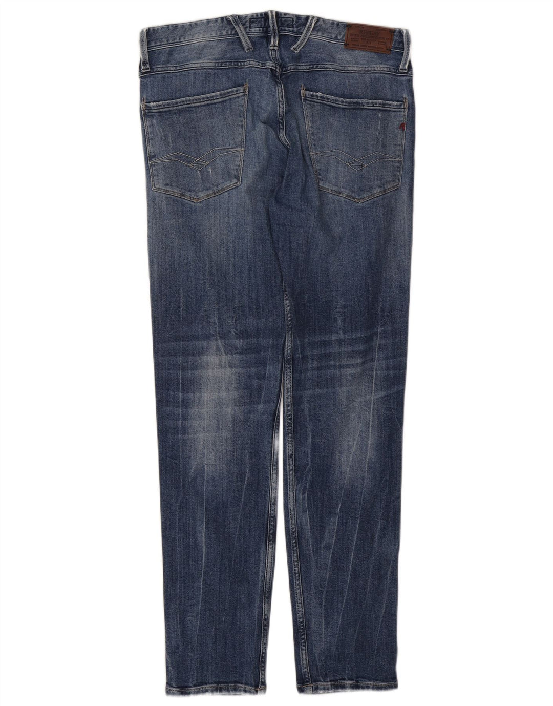 REPLAY Ženske Anbass Distressed Slim Jeans W32 L32 Plavi pamuk