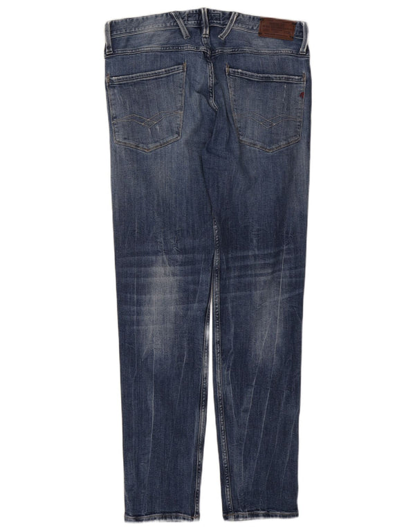 REPLAY Ženske Anbass Distressed Slim Jeans W32 L32 Plavi pamuk