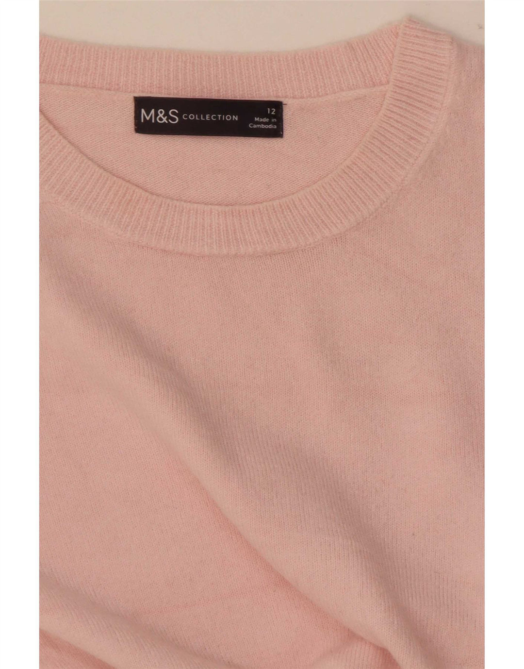 Marks & Spencer ženski džemper s okruglim izrezom UK 12 srednje ružičasta