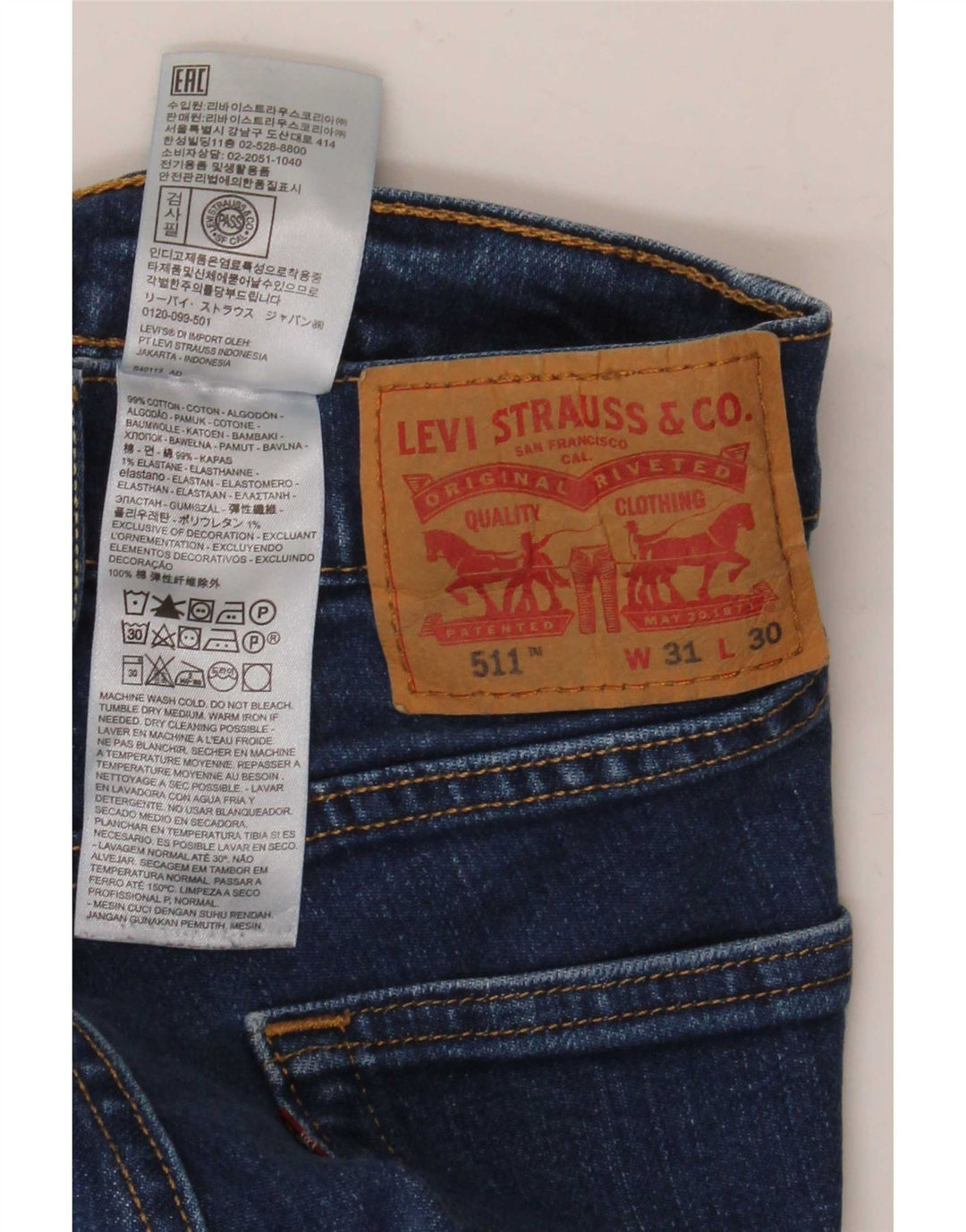 Levi's muške 511 uske traperice W31 L30 plavi pamuk