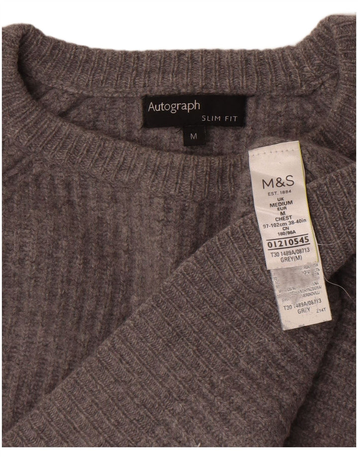 Marks & Spencer ženski pulover s kratkim izrezom UK 14 srednje siva