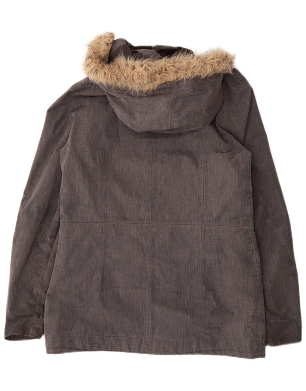 JACK WOLFSKIN Ženska parka jakna s kapuljačom UK 10 Mala siva poliester