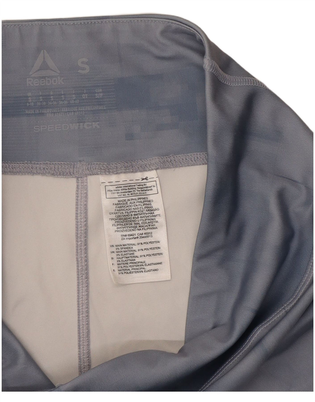 Reebok ženske grafičke tajice UK 8/10 male plave poliesterske