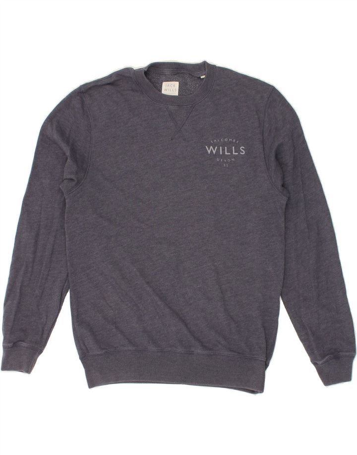 JACK WILLS Mens Sweatshirt Jumper Small Navy Blue Cotton Vintage Jack Wills and Second-Hand Jack Wills from Messina Hembry 