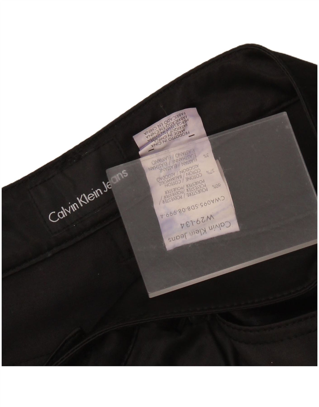 CALVIN KLEIN Ženske uske ležerne hlače W29 L34 crni poliester