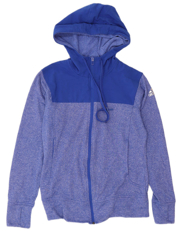 Adidas ženski pulover s kapuljačom s patentnim zatvaračem UK 8/10 Small Blue Flected Sports