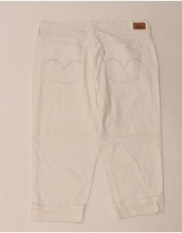 LEVI'S Ženske 515 Capri traperice US 14 Large W36 L20 Bijeli pamuk