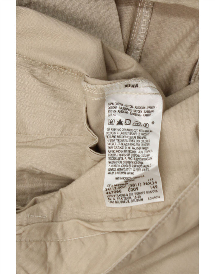 DOCKERS Muške uske chino hlače W36 L30 Bež pamuk