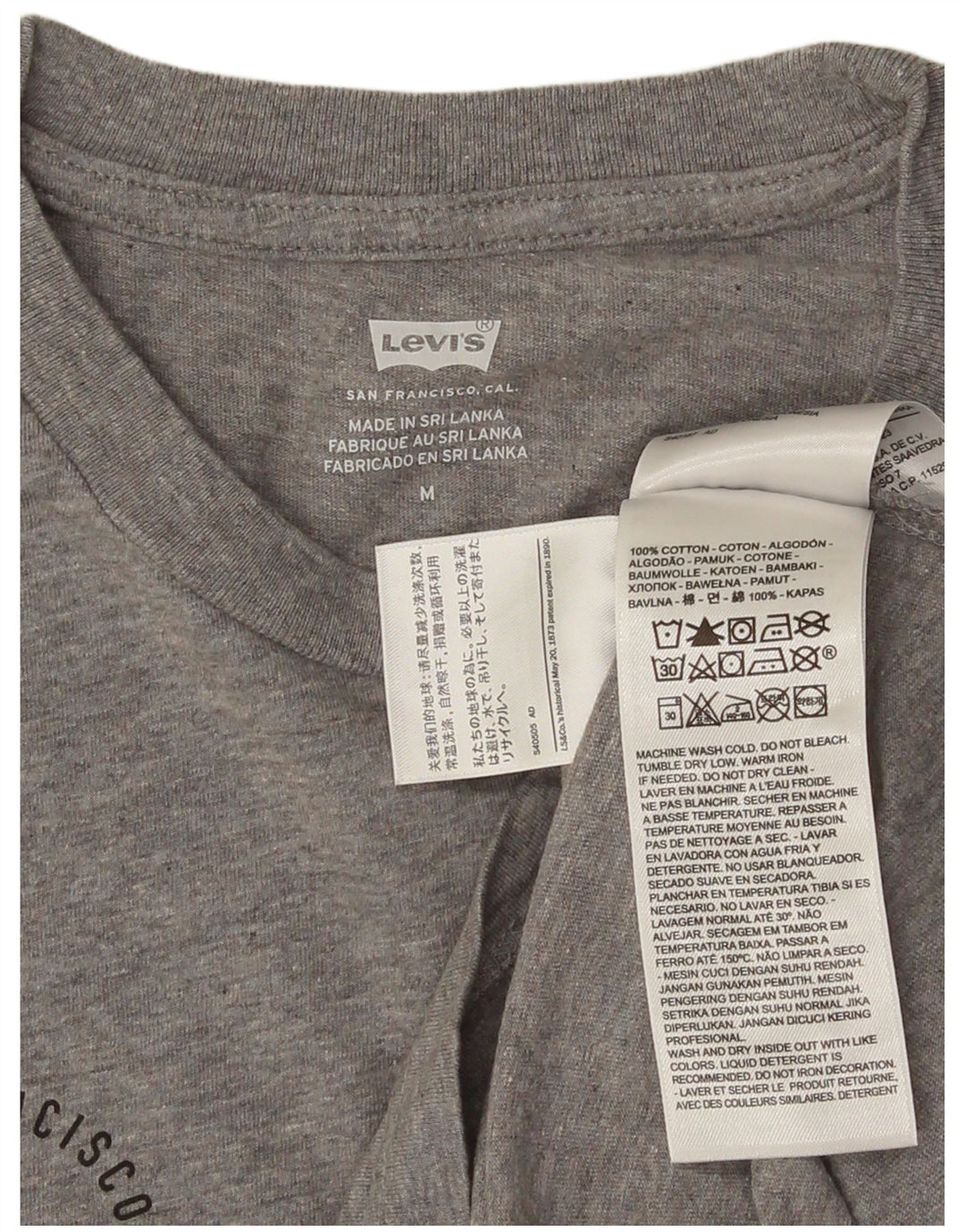 LEVI'S muška majica kratkih rukava s grafičkim motivima, srednje sivi flekasti pamuk