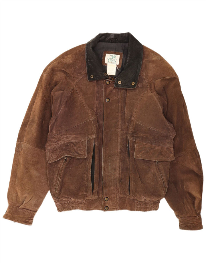 Vintage muška bomber jakna od brušene kože UK 40 velika smeđa koža