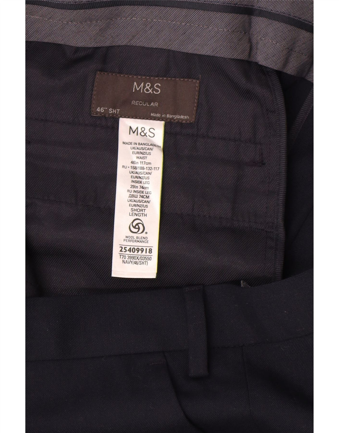 Marks & Spencer muške kratke hlače standardnog kroja W46 L29 tamnoplave