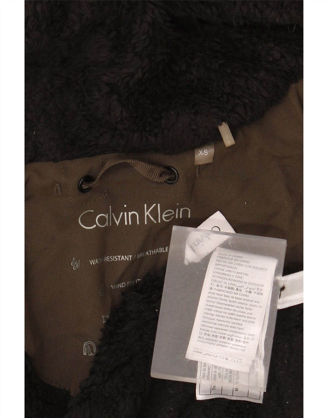 Calvin Klein ženska velika parka jakna s kapuljačom UK 6 XS smeđi poliester