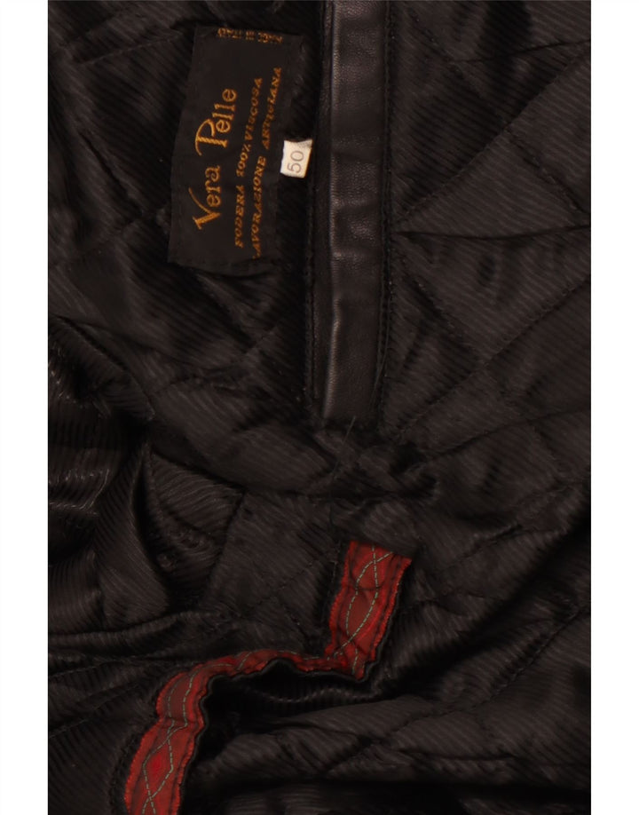 VINTAGE muška kožna jakna IT 50 velika crna koža