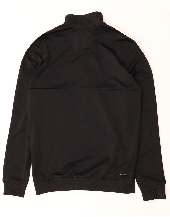 Gornja jakna trenirke ADIDAS Climalite za dječake 15-16 godina, crni poliester