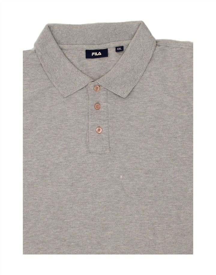 FILA Mens Polo Shirt 2XL Grey Cotton Vintage Fila and Second-Hand Fila from Messina Hembry 