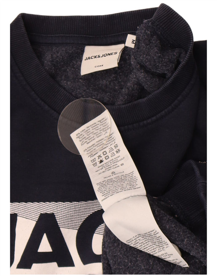 Jack & Jones muški džemper s grafičkim motivima, srednje tamnoplavi pamuk