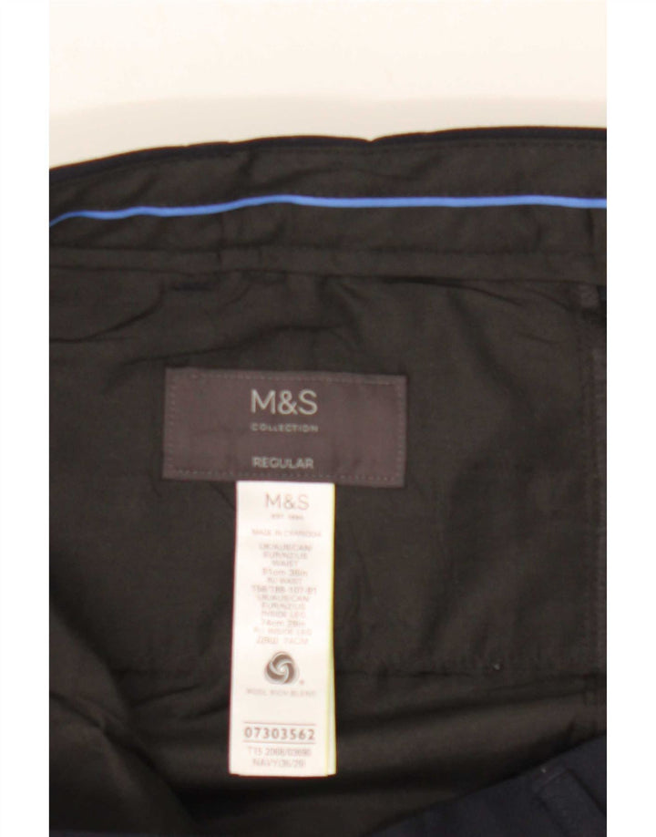 Marks & Spencer muške uobičajene hlače W36 L29 tamnoplava vuna