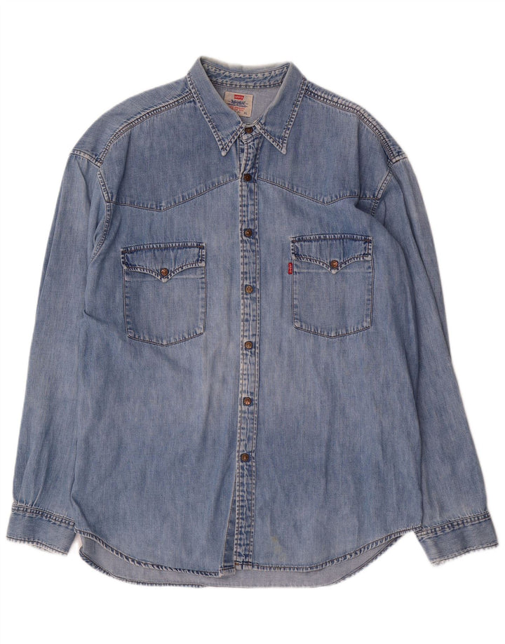 Levi's muška traper košulja XL plavi pamuk