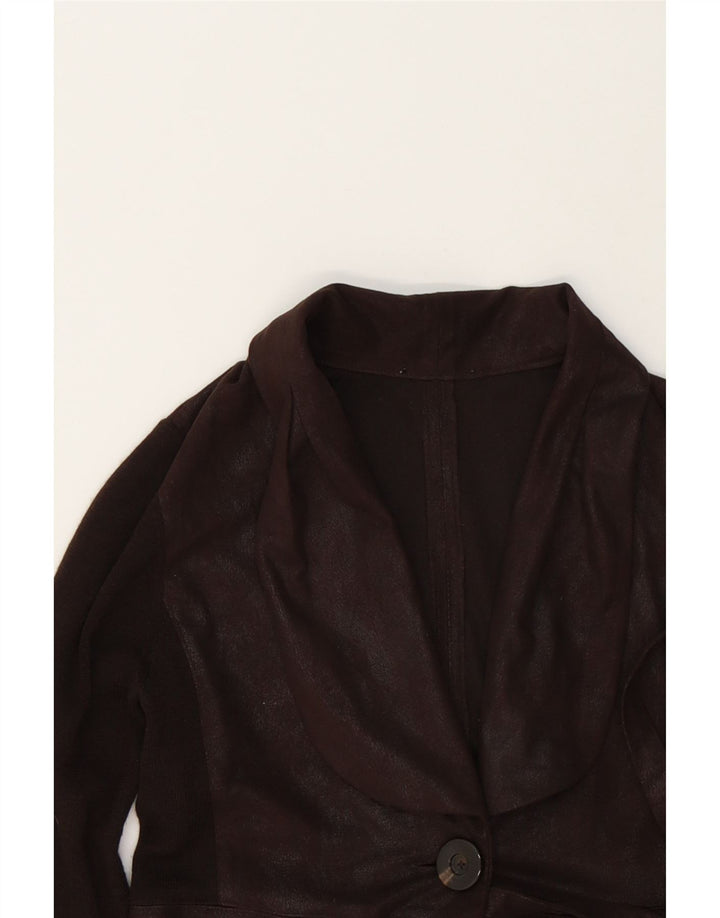 VINTAGE Womens Leather Coat UK 10 Small Brown Vintage Vintage and Second-Hand Vintage from Messina Hembry 
