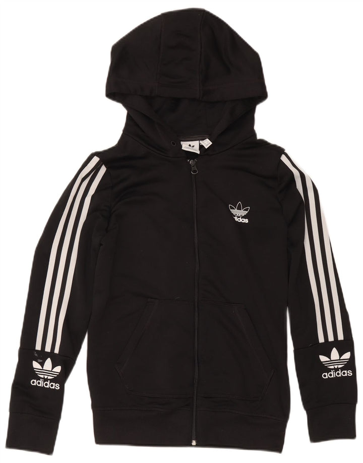 Adidas ženski džemper s kapuljačom s patentnim zatvaračem UK 12 srednji crni poliester
