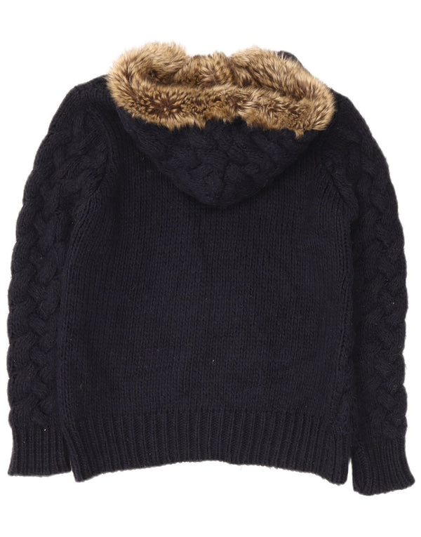 Veliki muški kardigan pulover s kapuljačom Zara tamnoplavi