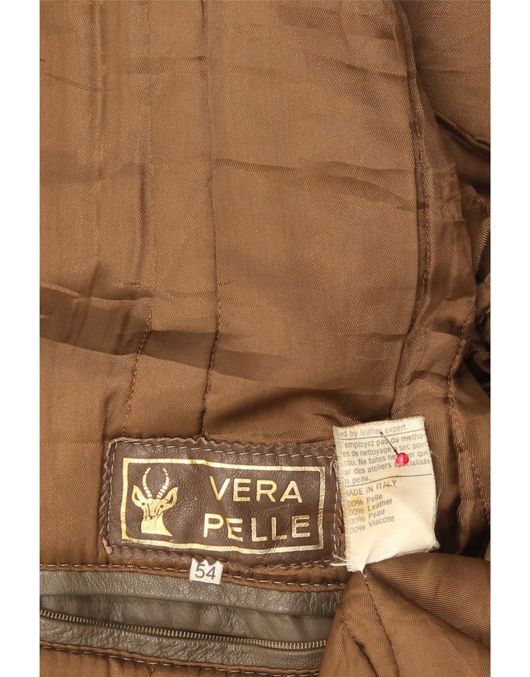 Vintage muška kožna jakna IT 54 2XL smeđa