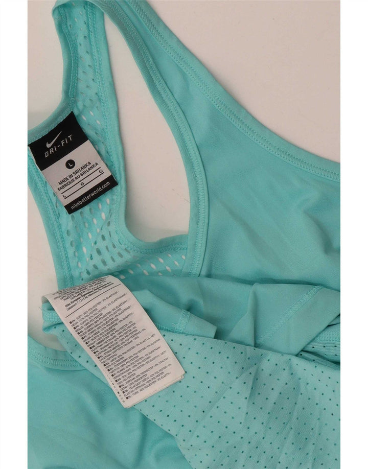 Nike Ženski Dri Fit Vest Top UK 14 Large Tirkizni Poliester
