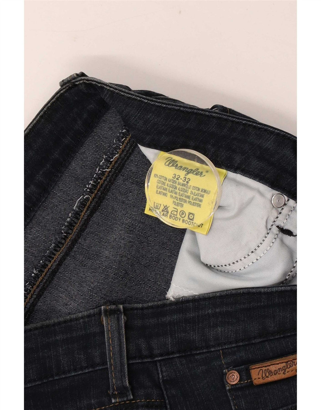 Ženske traperice Wrangler Bootcut W32 L32 tamnoplavi pamuk