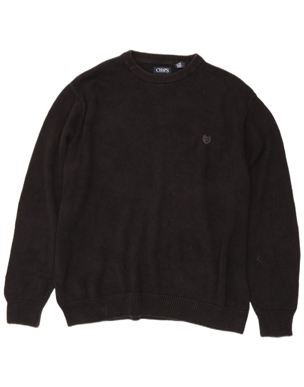 CHAPS Muški pulover s okruglim izrezom 3XL crni pamuk