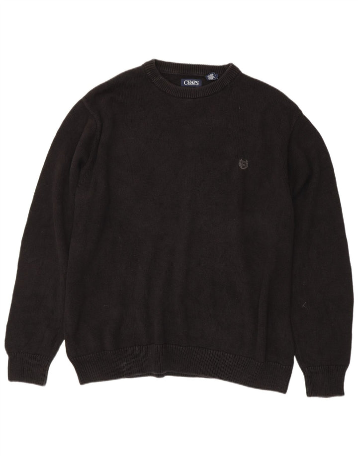 CHAPS Muški pulover s okruglim izrezom 3XL crni pamuk