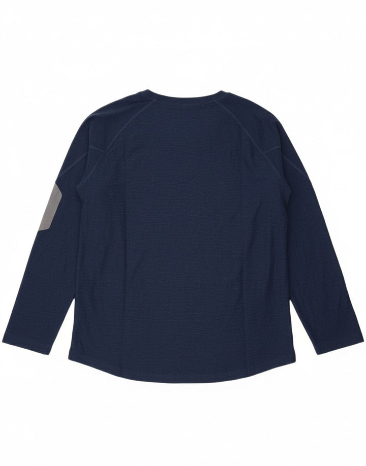 RUSSELL ATHLETIC Boys Top Long Sleeve 15-16 Years 2XL  Navy Blue Polyester