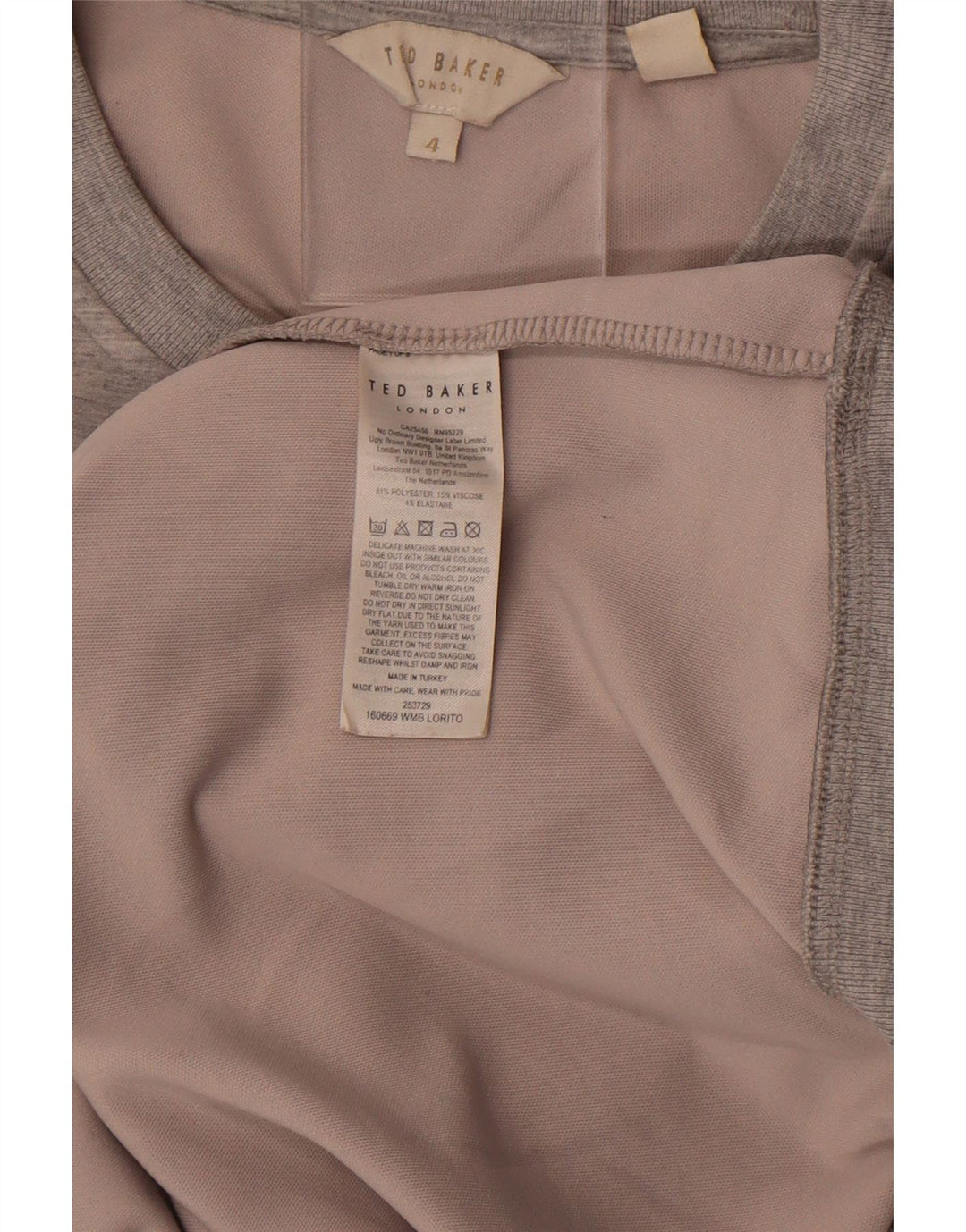 Ženski džemper Ted Baker s grafičkim motivima, veličina 4, velike sive mrlje