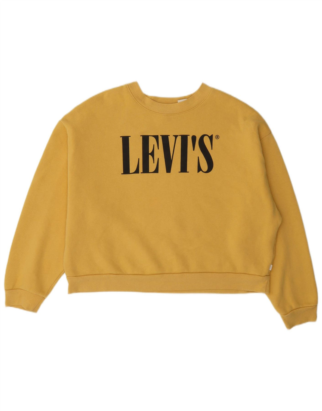 Levi's ženska majica s prekomjernim kratkim crtama UK 14 srednje žuta
