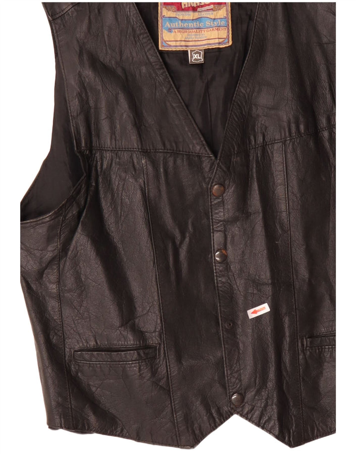 Akaso muški kožni prsluk XL crna koža