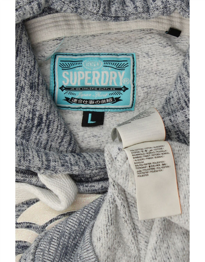 SUPERDRY Ženska majica s kapuljačom s kapuljačom UK 16 Veliki tamnoplavi flekasti pamuk