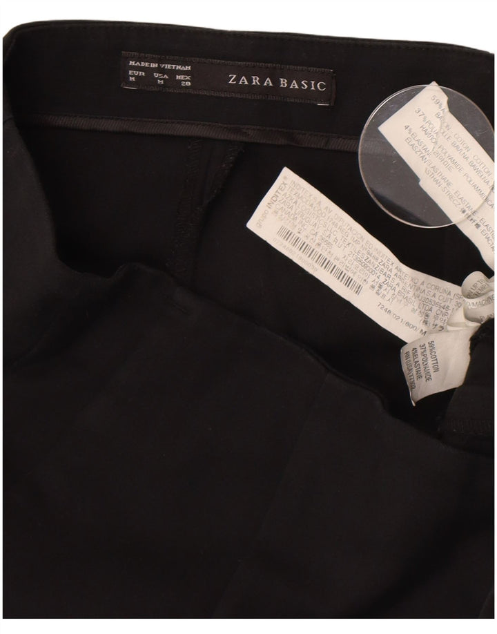Zara ženske chino hlače srednje veličine W28 L32 crni pamuk