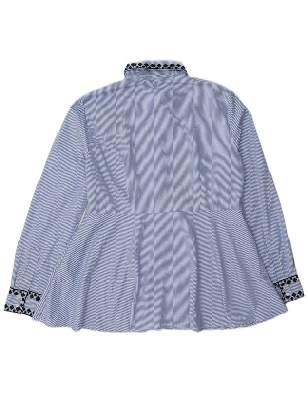 Zara ženska košulja bluza UK 14 srednje plave pruge poliester