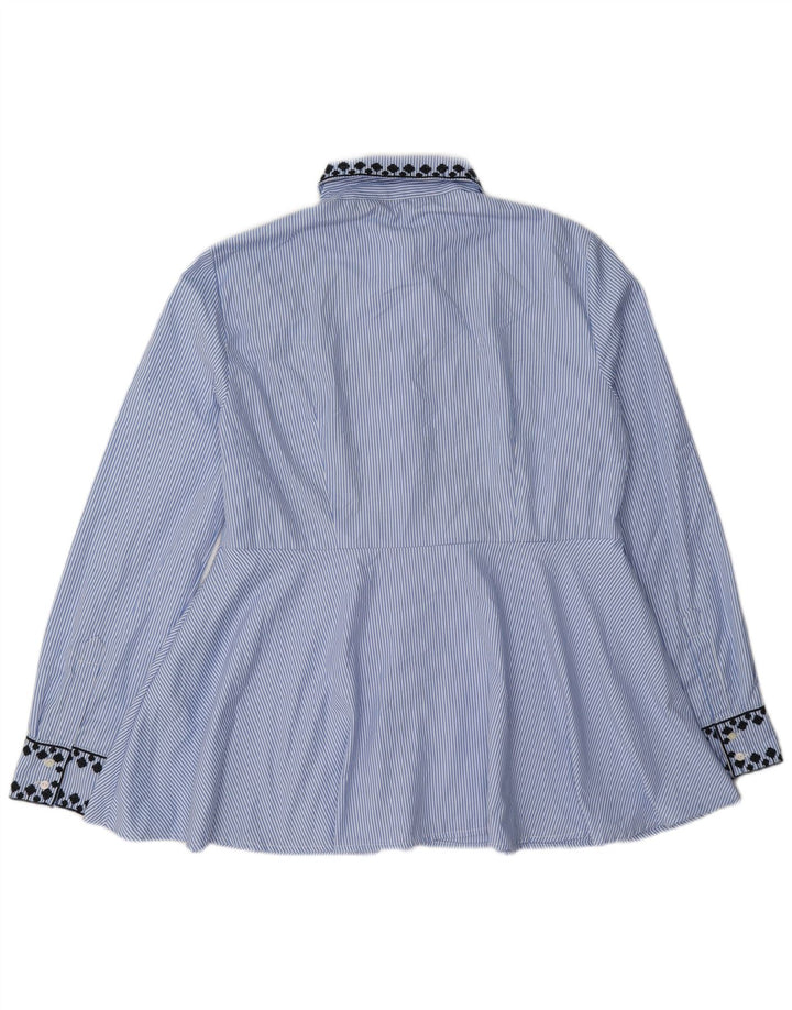 Zara ženska košulja bluza UK 14 srednje plave pruge poliester