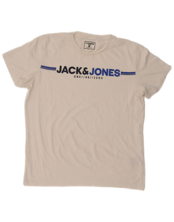 JACK & JONES Muška grafička majica kratkih rukava XL bijeli pamuk