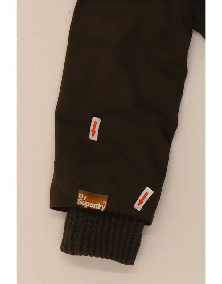 Superdry ženska jakna parka s kapuljačom UK 14 veliki zeleni poliester