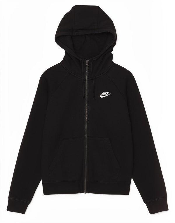 Nike ženski pulover s kapuljačom s patentnim zatvaračem UK 6 XS crni pamučni sportski