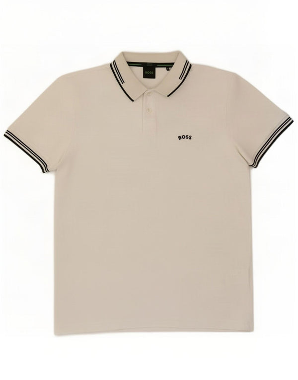Muška uska polo majica Hugo Boss Mala bijela pamučna