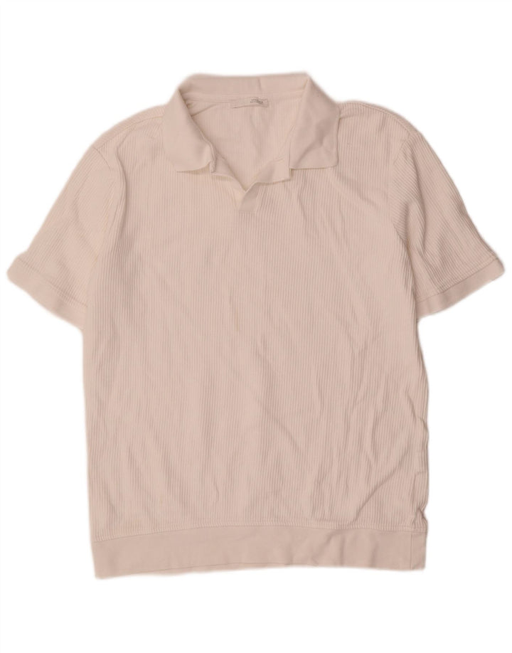 Zara muška polo majica srednje bijele pruge, pamuk