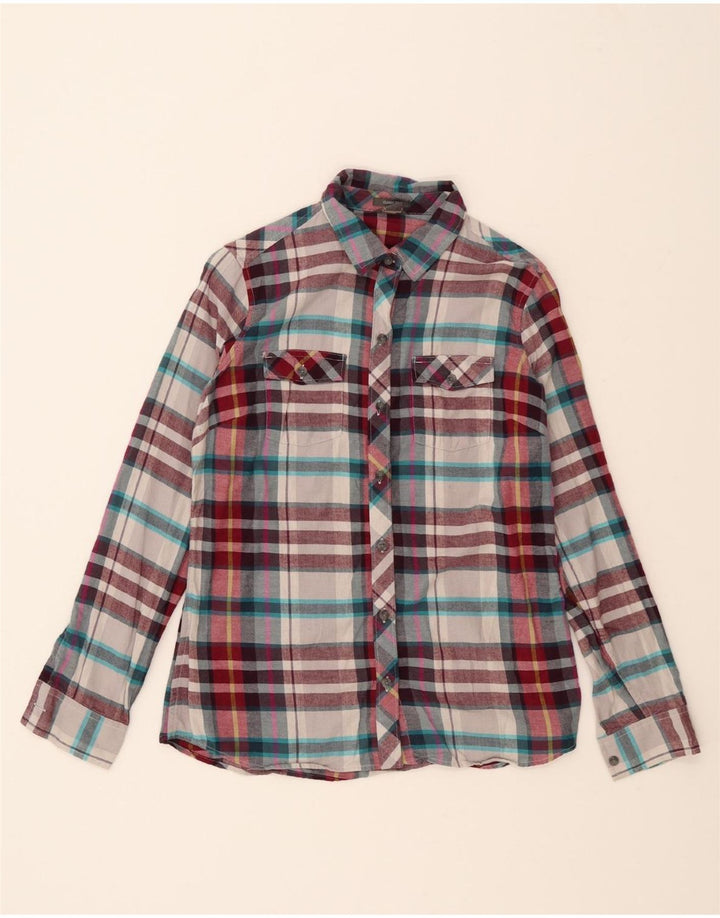 EDDIE BAUER Womens Flannel Shirt UK 14 Medium Multicoloured Check Vintage Eddie Bauer and Second-Hand Eddie Bauer from Messina Hembry 